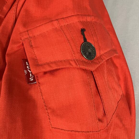 Levi's x 686 Jacket Womens Large Red Snowboard Ski Faux Fur Hood Sherpa Lined - Picture 15 of 16